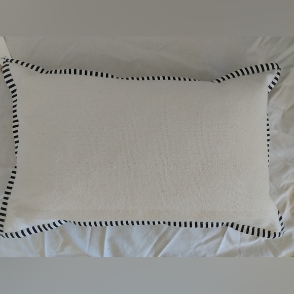 NEW Coastal Pillow Feather Navy Blue White Stripe Sail Preppy Boat Nautical - Picture 6 of 10